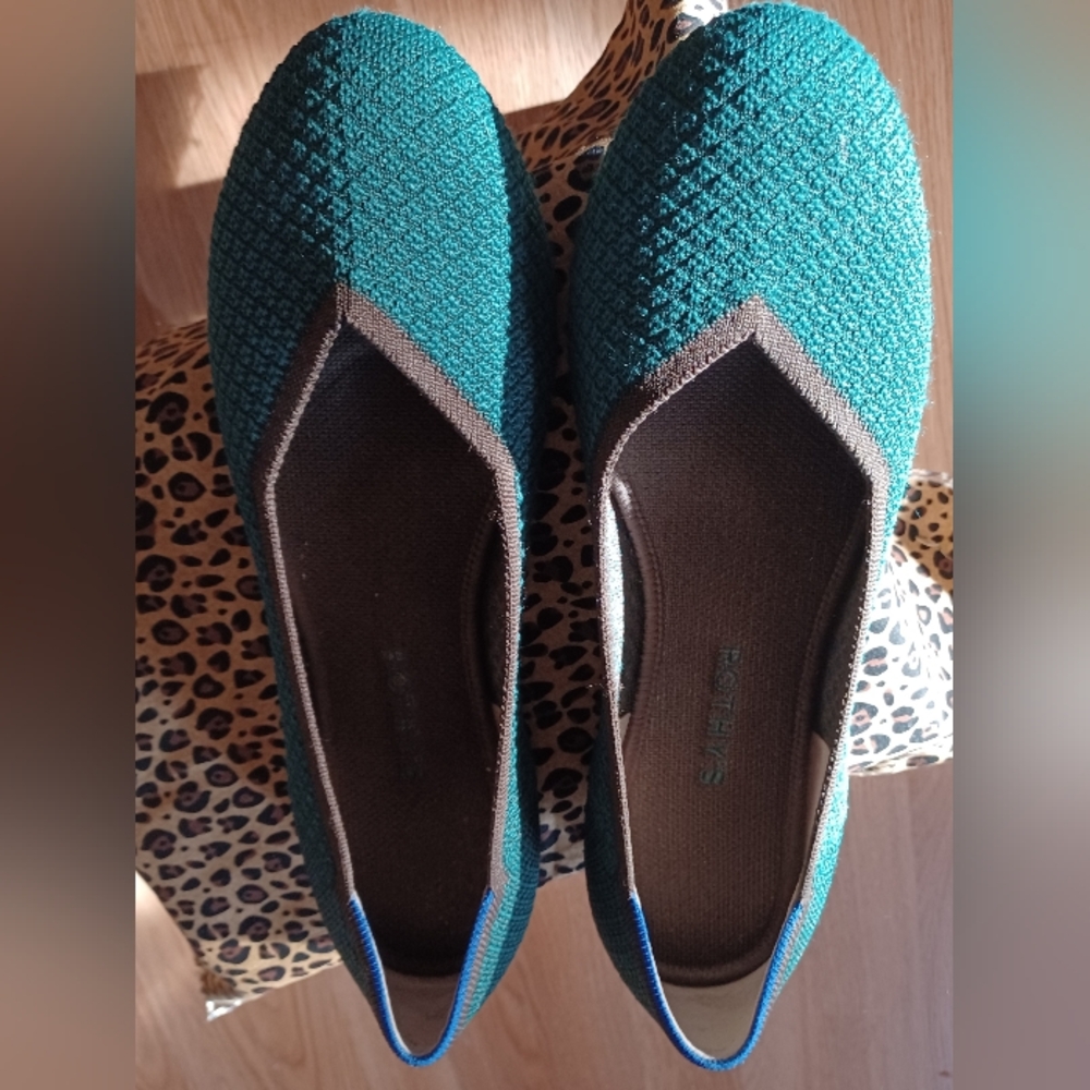 Rothy's Women's Teal and Brown Flats